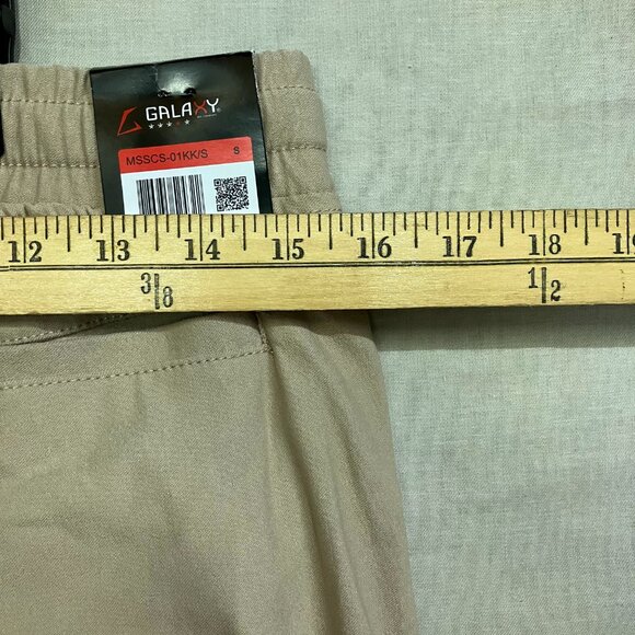 Galaxy By Harvic Men Small Stone Slim Fit Super Flex Stretch Cargo Jogger Shorts - Picture 8 of 9